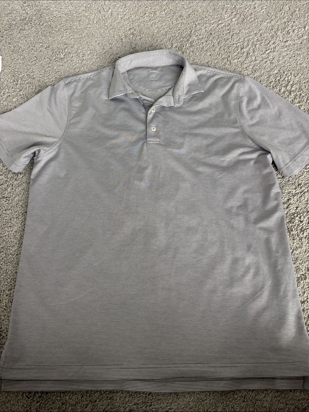johnnie-O Men's Light Gray Micro-Striped Polo